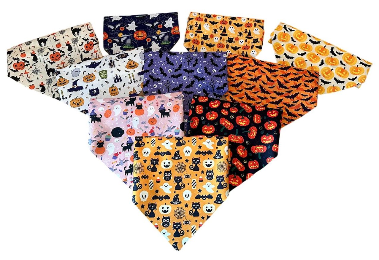 🎃 Halloween Dog Bandana – 10 Spooky Designs